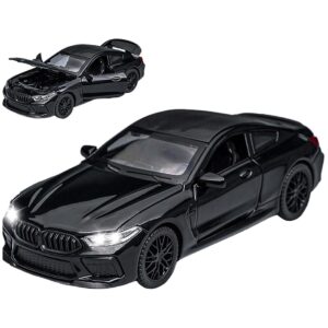 1/32 B-M-W M8 Luxury Car Toy Metal Pull Back Diecast Car with Openable Door and Sound Light, Gifts Toys for Kids【 Black 】